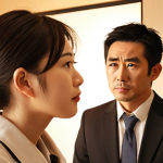 **

Prompt: A service manager attentively listening to a client, showing empathy and understanding through facial expressions and body language. Soft, warm lighting. Focus on the connection and trust between them. Japanese office setting, modern style.

**
