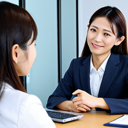 Customer Relationship Building**

"A Japanese service manager, fully clothed in business attire, respectfully listening to a customer in a modern office setting, appropriate content, emphasizing trust and active listening. The scene includes subtle Japanese design elements. safe for work, professional, perfect anatomy, natural pose, well-formed hands, proper finger count, high-quality image."

**