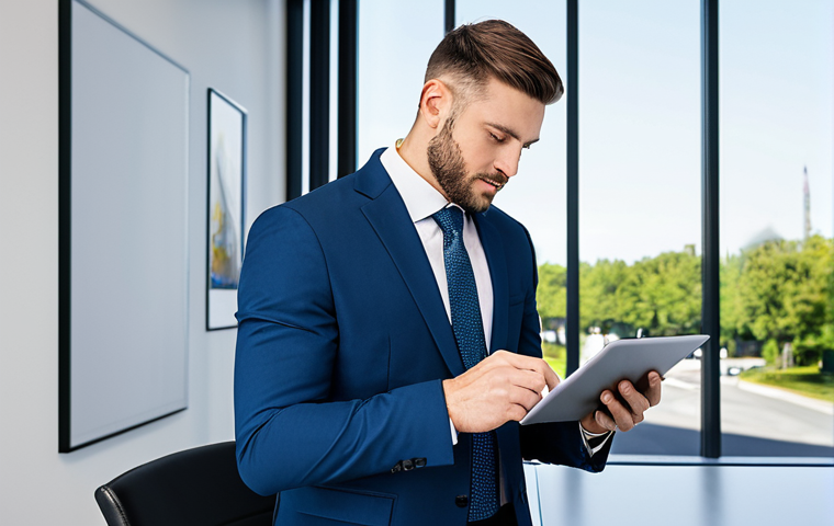 Interview Preparation**

A service manager in a modern, bright office setting, reviewing client files and a checklist on a tablet, fully clothed in a professional business suit, appropriate attire, safe for work, perfect anatomy, natural proportions, focused and prepared, professional lighting.

**