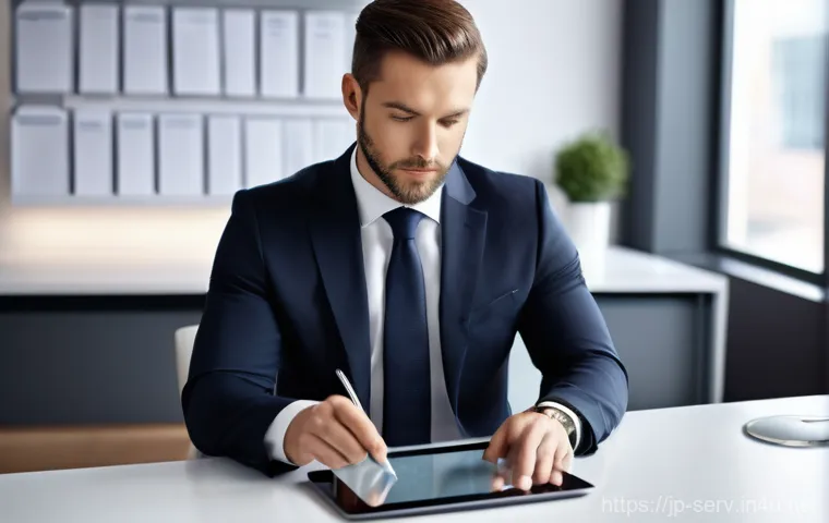 서비스관리사와 클레임 처리 절차 - A professional female customer service representative in her late 20s, wearing a neat business suit....