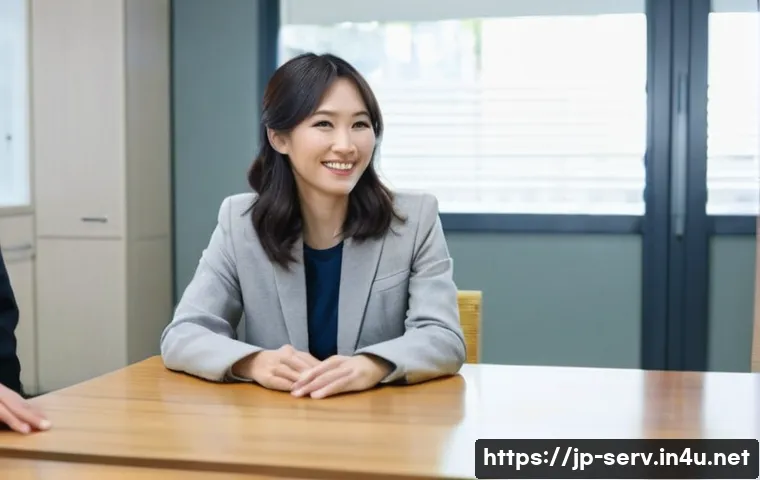 서비스관리사와 경력 관리 체크리스트 - **Prompt:** A warm and inviting scene in a modern Japanese welfare facility. A compassionate female ...