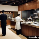 서비스관리사와 서비스 프로세스 개선 - **Prompt:** A wide-angle, cinematic shot depicting the seamless, "omotenashi" (Japanese hospitality)...