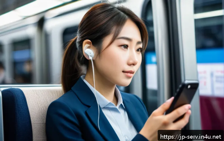 서비스관리사와 지속적인 학습 방법 - A modern Japanese office scene showing a young professional woman using a smartphone during her comm...